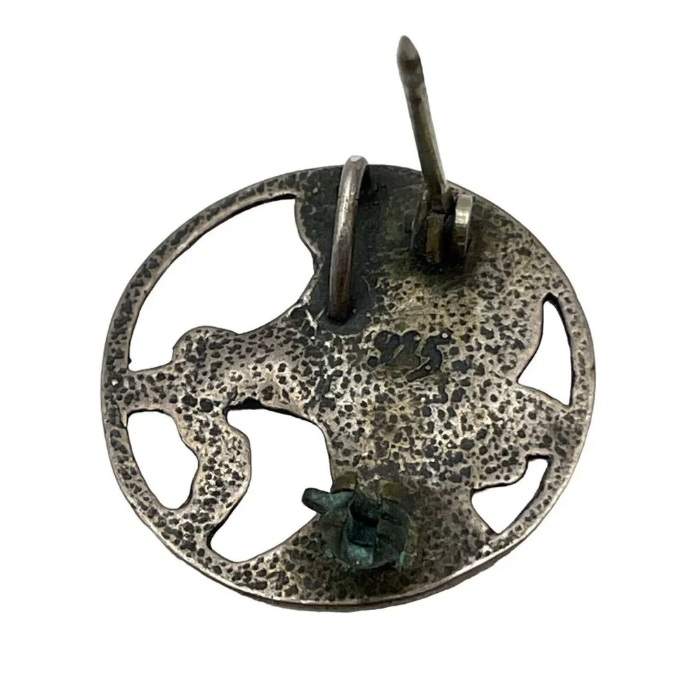 VTG Art Deco‎ Nouveau Style Goddess Women Flower 925 Silver Brooch Pendant READ